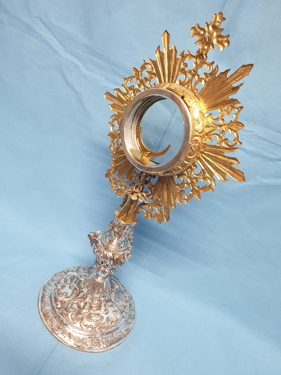  Ostensorio in argento. Area lombarda, prima metà del XVIII secolo.-photo-2