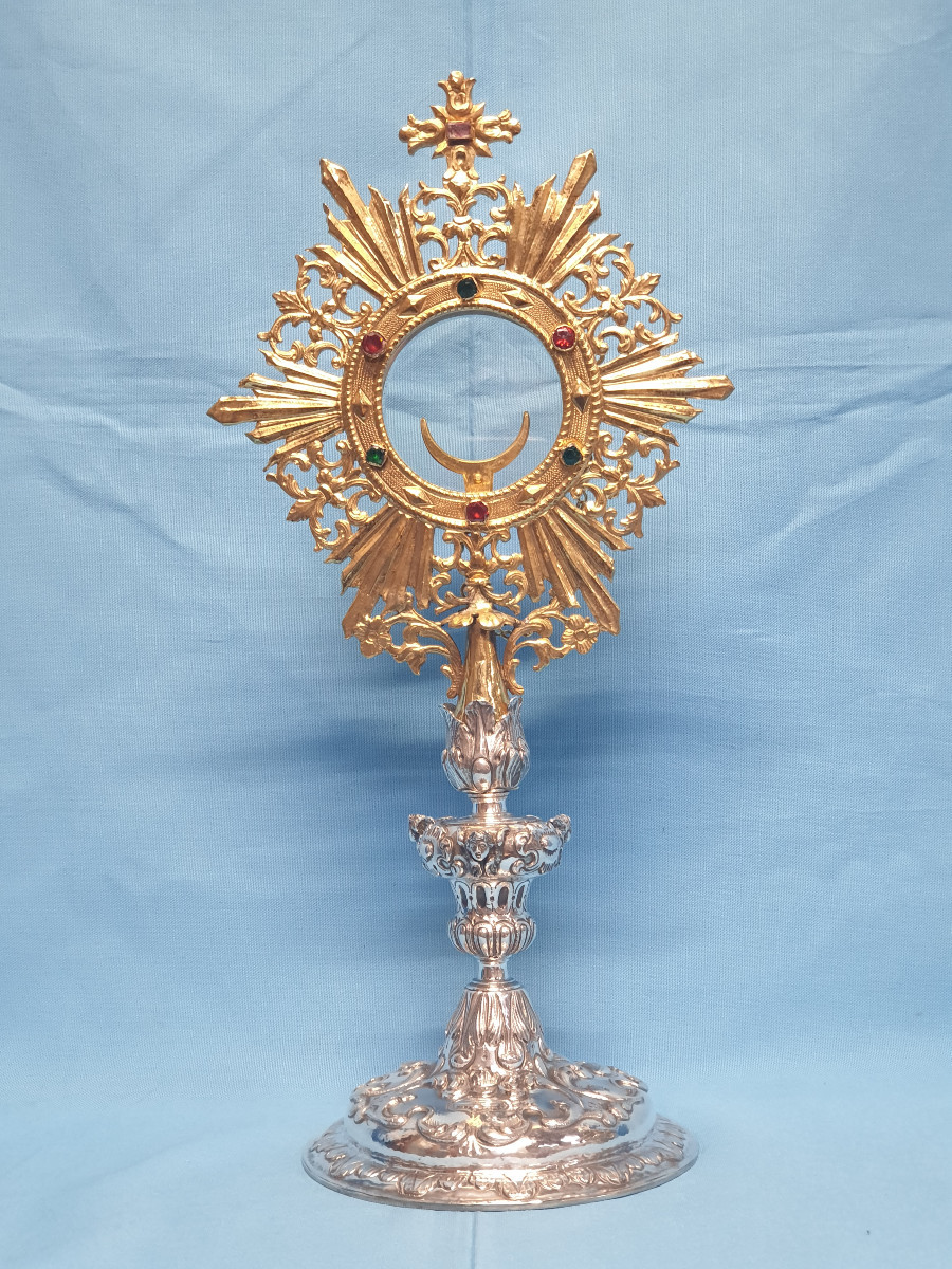  Ostensorio in argento. Area lombarda, prima metà del XVIII secolo.-photo-8