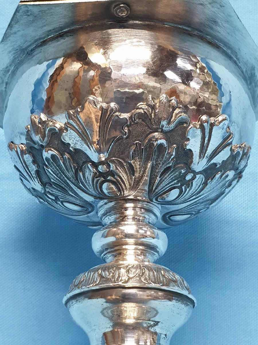 Pisside in argento. Lucca, 1753, argentiere Michelangelo e Giovanni Vambré-photo-2
