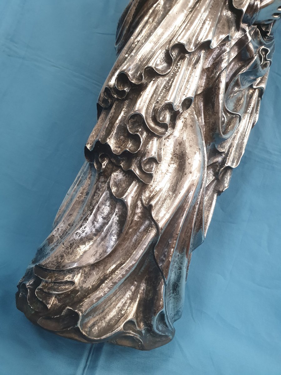 Scultura in argento, Madonna con bambino. Portogallo, Porto, David Ferreira, XIX-XX secolo-photo-4