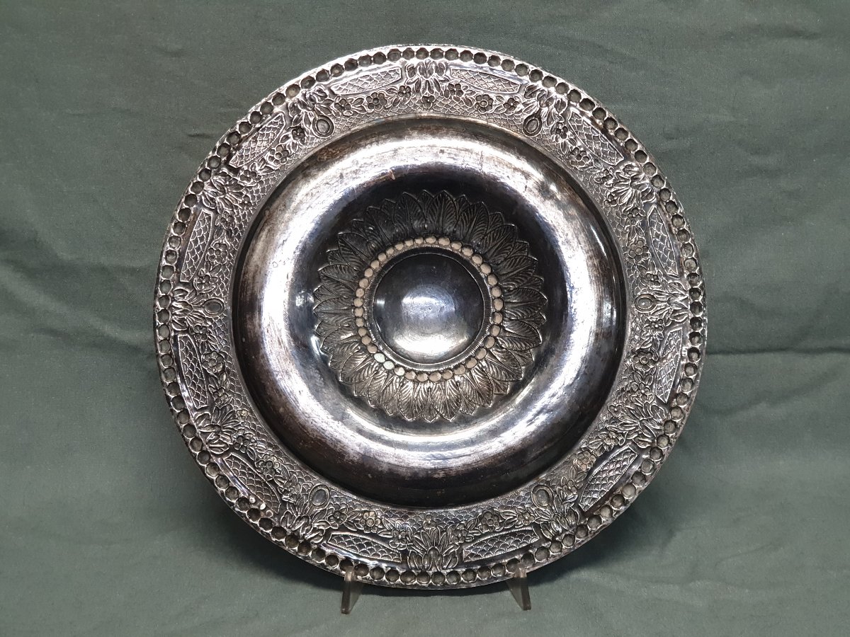 Piatto del Seder di Pesach (Pasqua) in argento. Torino, argentiere Lattes Giuseppe, 1834-73-photo-1