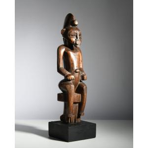 Seated Male Statue Of A Senufo Pombibele