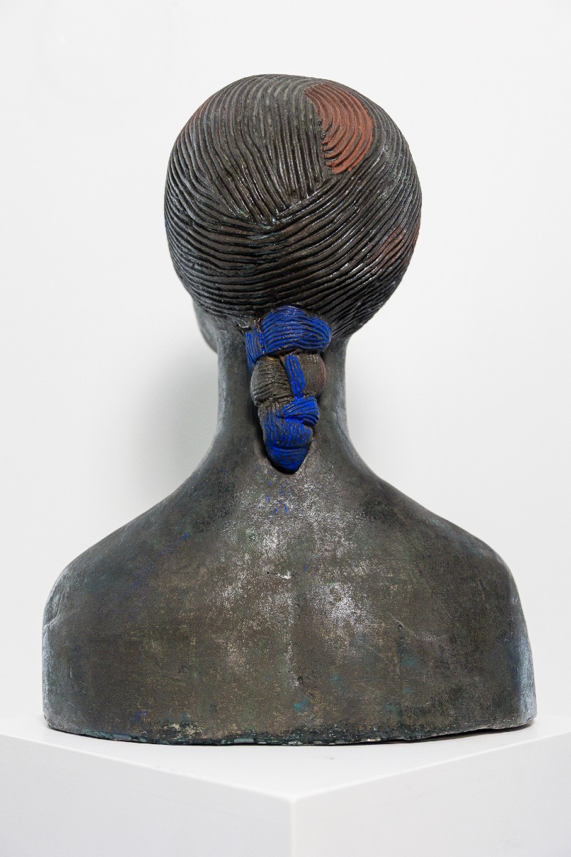 Scultura mezzo busto di donna etiope in terracotta di Gino Zattoni - anni '50-photo-3