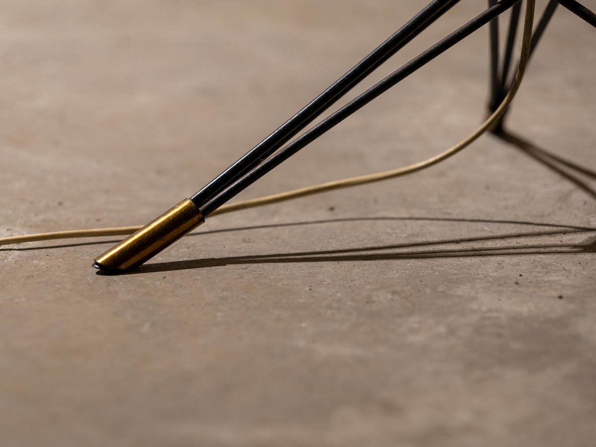 Lampada da terra Stilnovo in vetro opalino - anni '50-photo-2