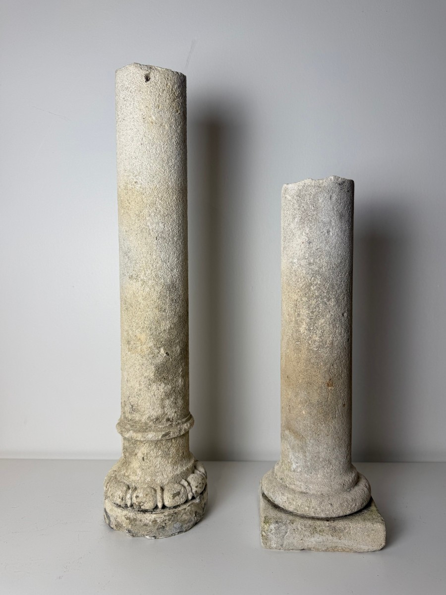 Frammenti di colonnine in pietra calcarea - XIX secolo -photo-2
