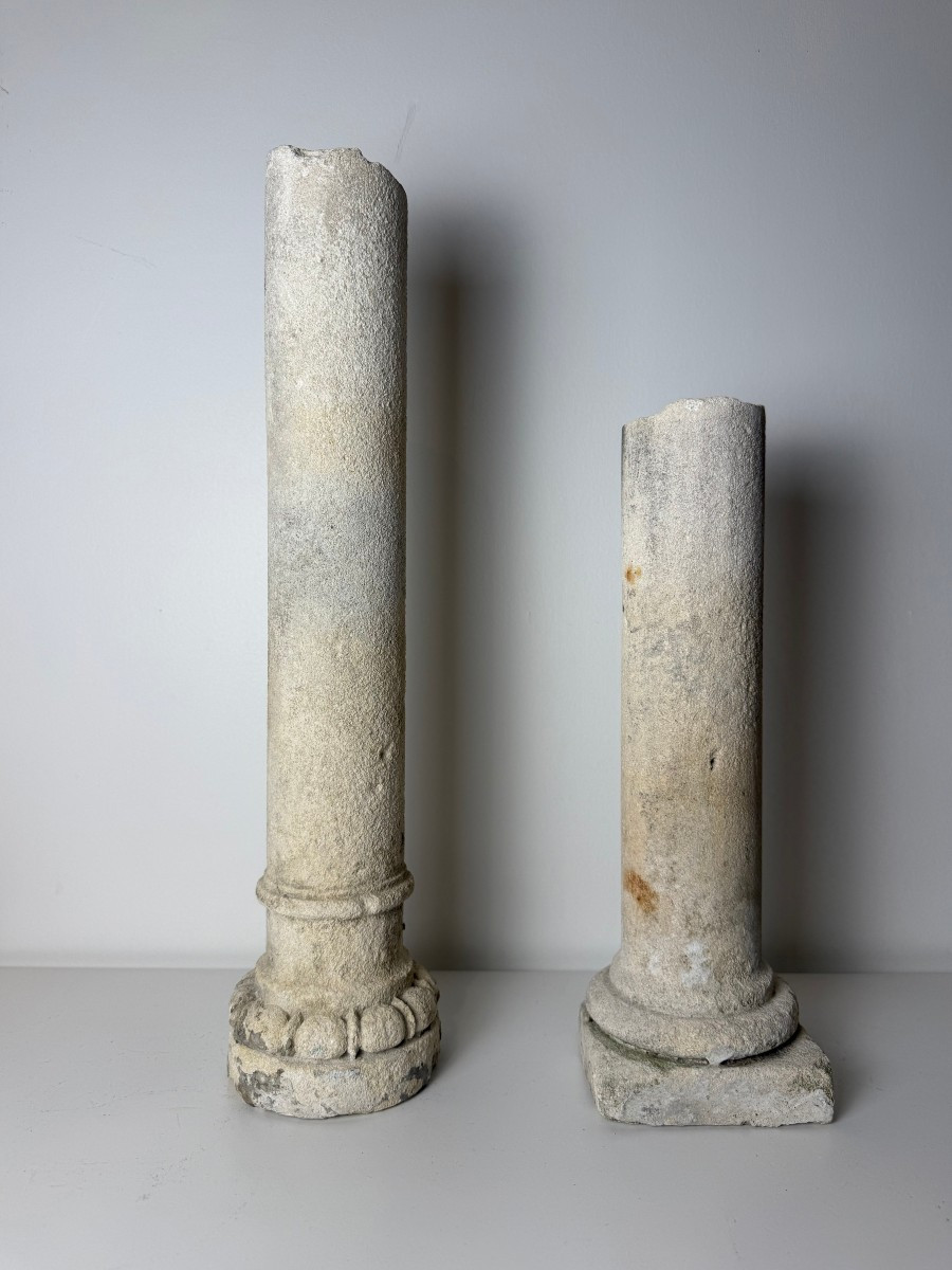 Frammenti di colonnine in pietra calcarea - XIX secolo -photo-3