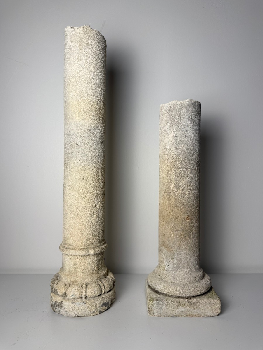 Frammenti di colonnine in pietra calcarea - XIX secolo 