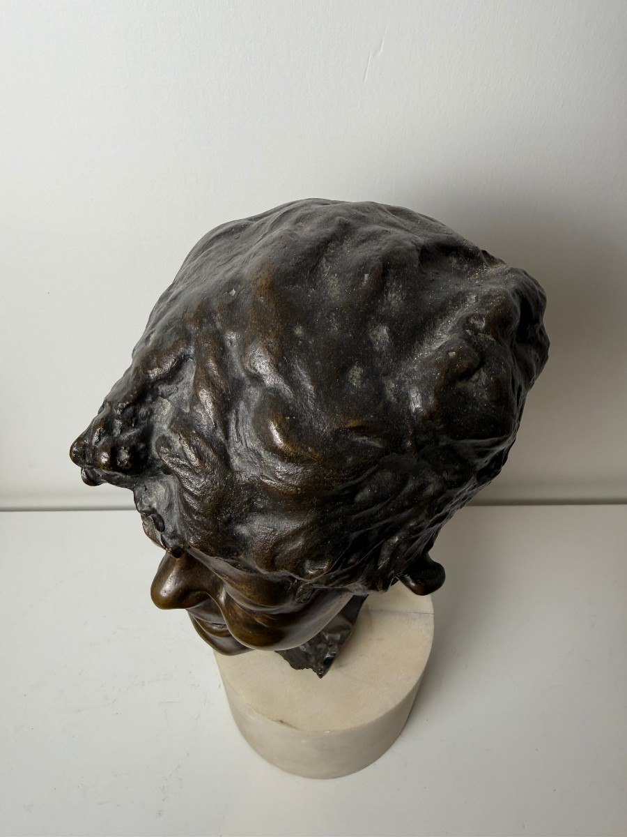 Scultura in bronzo raffigurante testa di scugnizzo napoletano - fine XIX secolo-photo-7