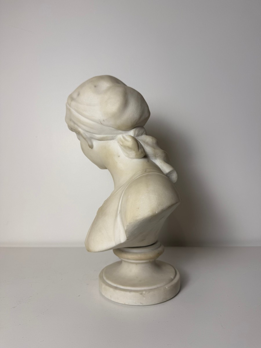 Scultura raffigurante busto di giovane donna - XIX secolo-photo-1