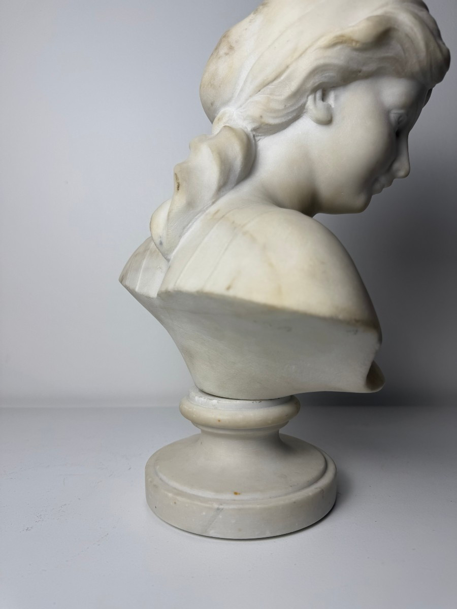 Scultura raffigurante busto di giovane donna - XIX secolo-photo-3
