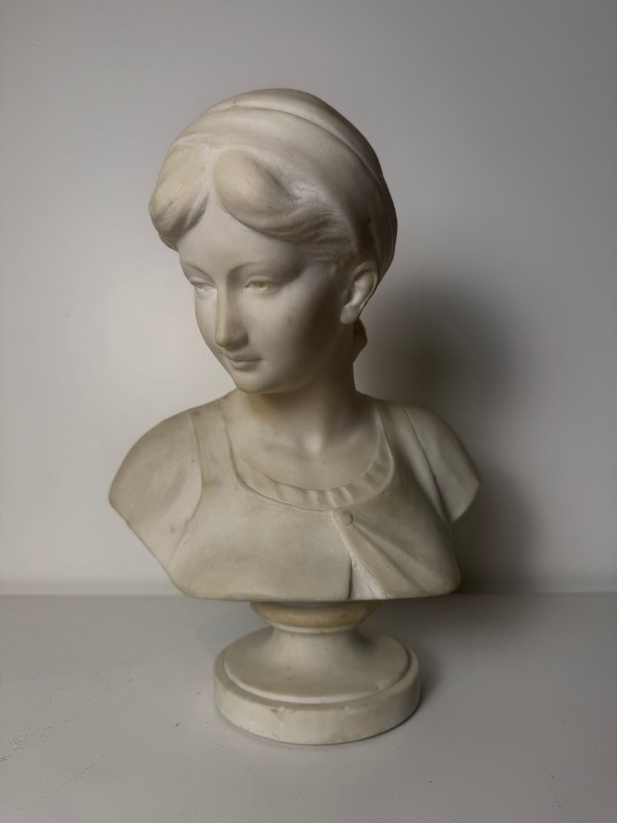 Scultura raffigurante busto di giovane donna - XIX secolo-photo-4