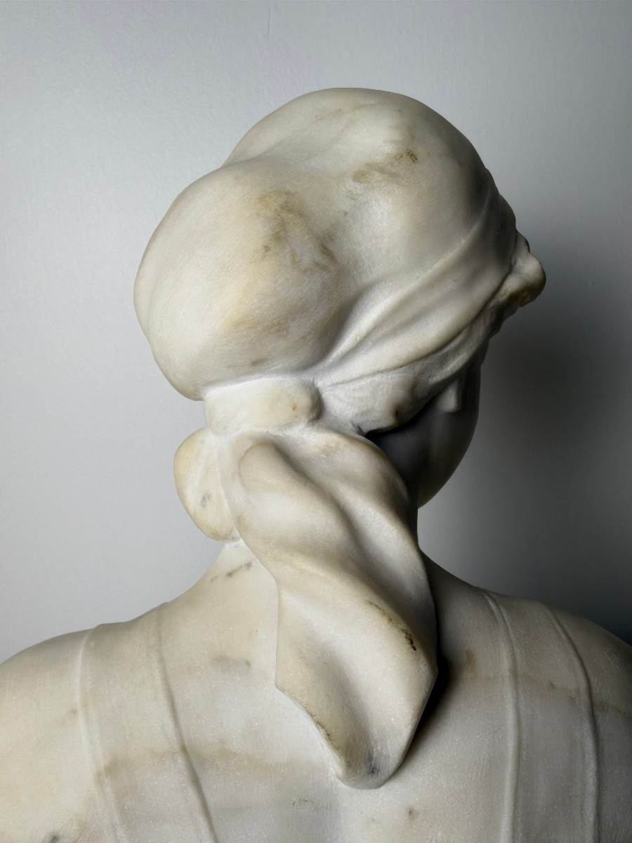 Scultura raffigurante busto di giovane donna - XIX secolo-photo-7
