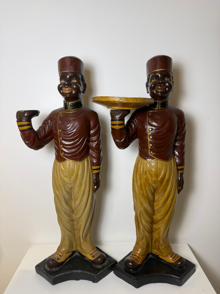 Coppia di Mori Veneziani in resina - XX secolo -photo-2