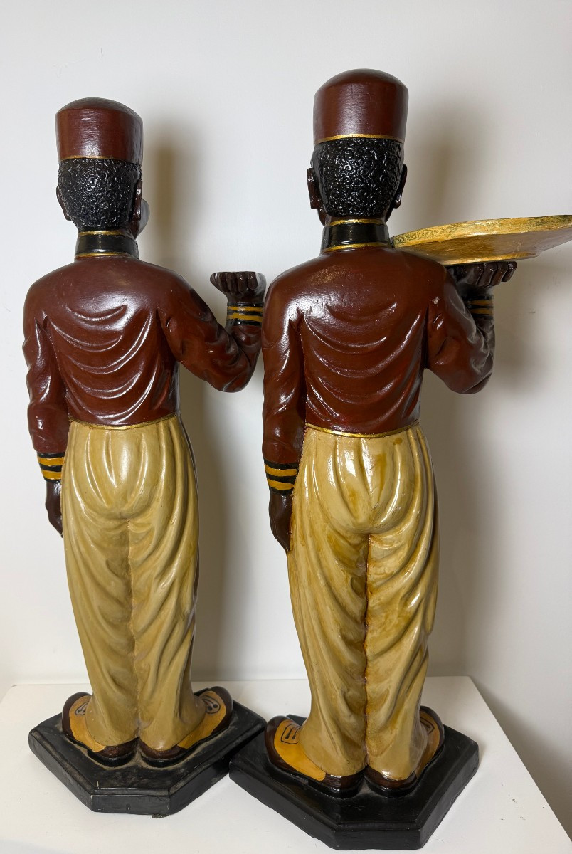 Coppia di Mori Veneziani in resina - XX secolo -photo-4