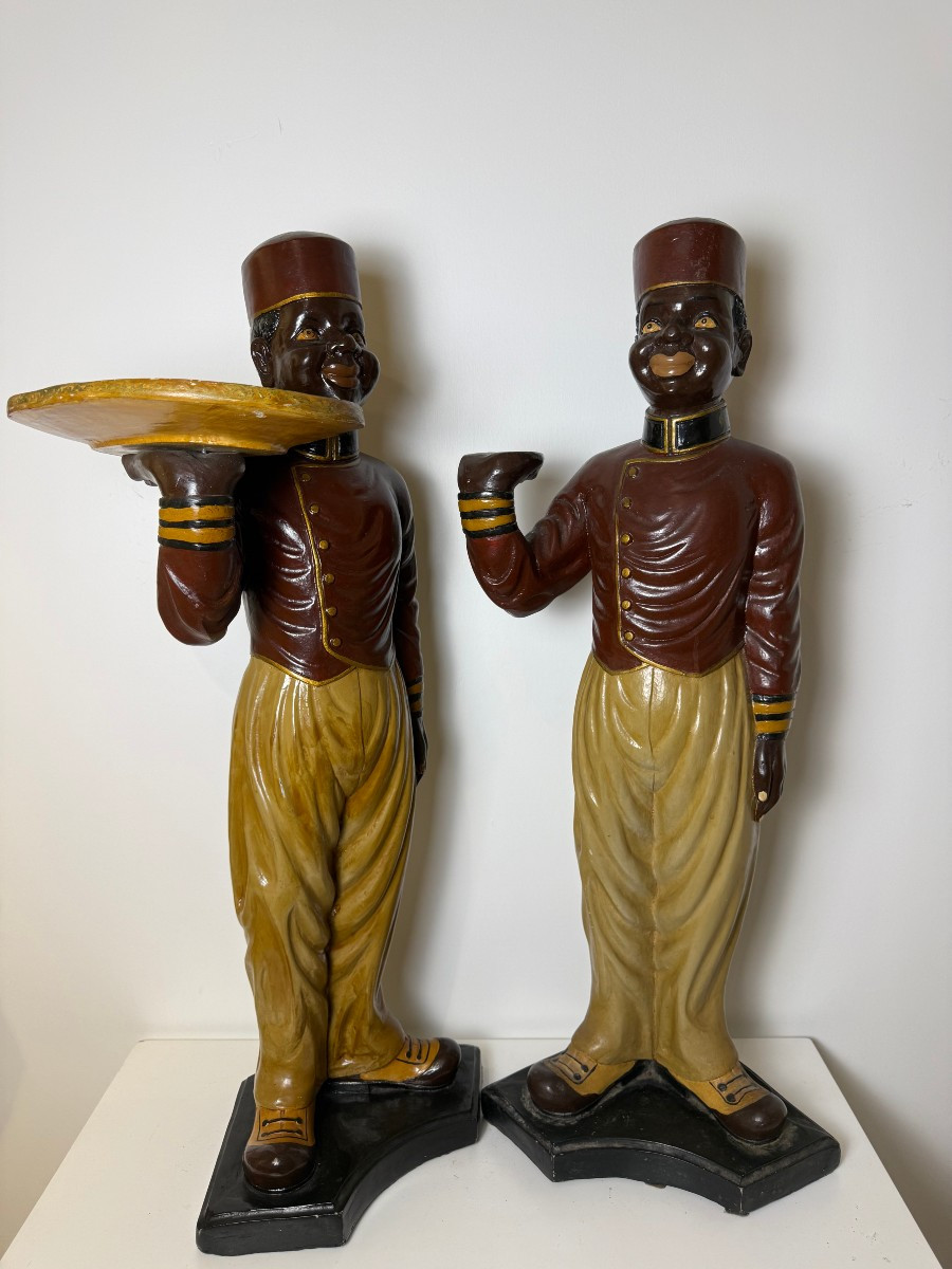 Coppia di Mori Veneziani in resina - XX secolo 