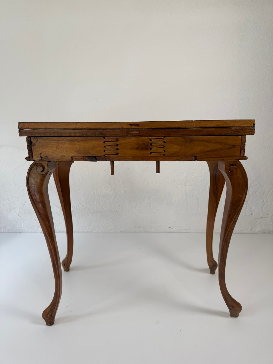 Tavolo da gioco in radica di noce - Italia XIX secolo -photo-6