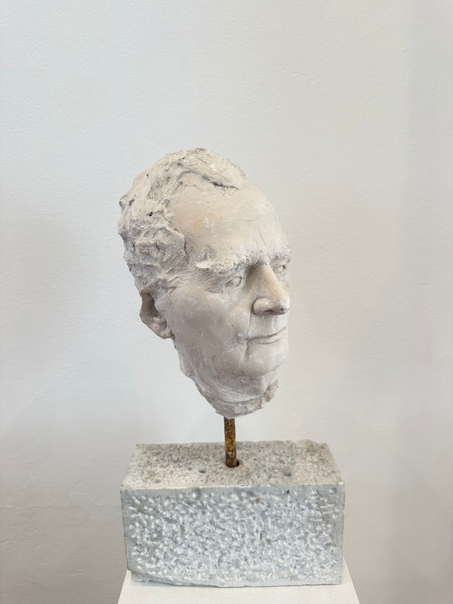 Scultura in gesso raffigurante il volto di un uomo - Italia, XX secolo-photo-4