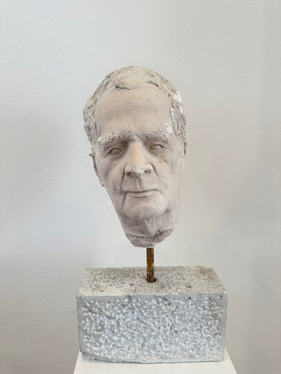 Scultura in gesso raffigurante il volto di un uomo - Italia, XX secolo-photo-6