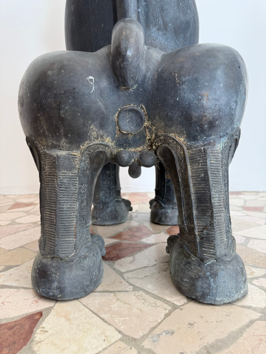 Coppia di leoni guardiani in bronzo - XIX secolo, Thailandia -photo-8