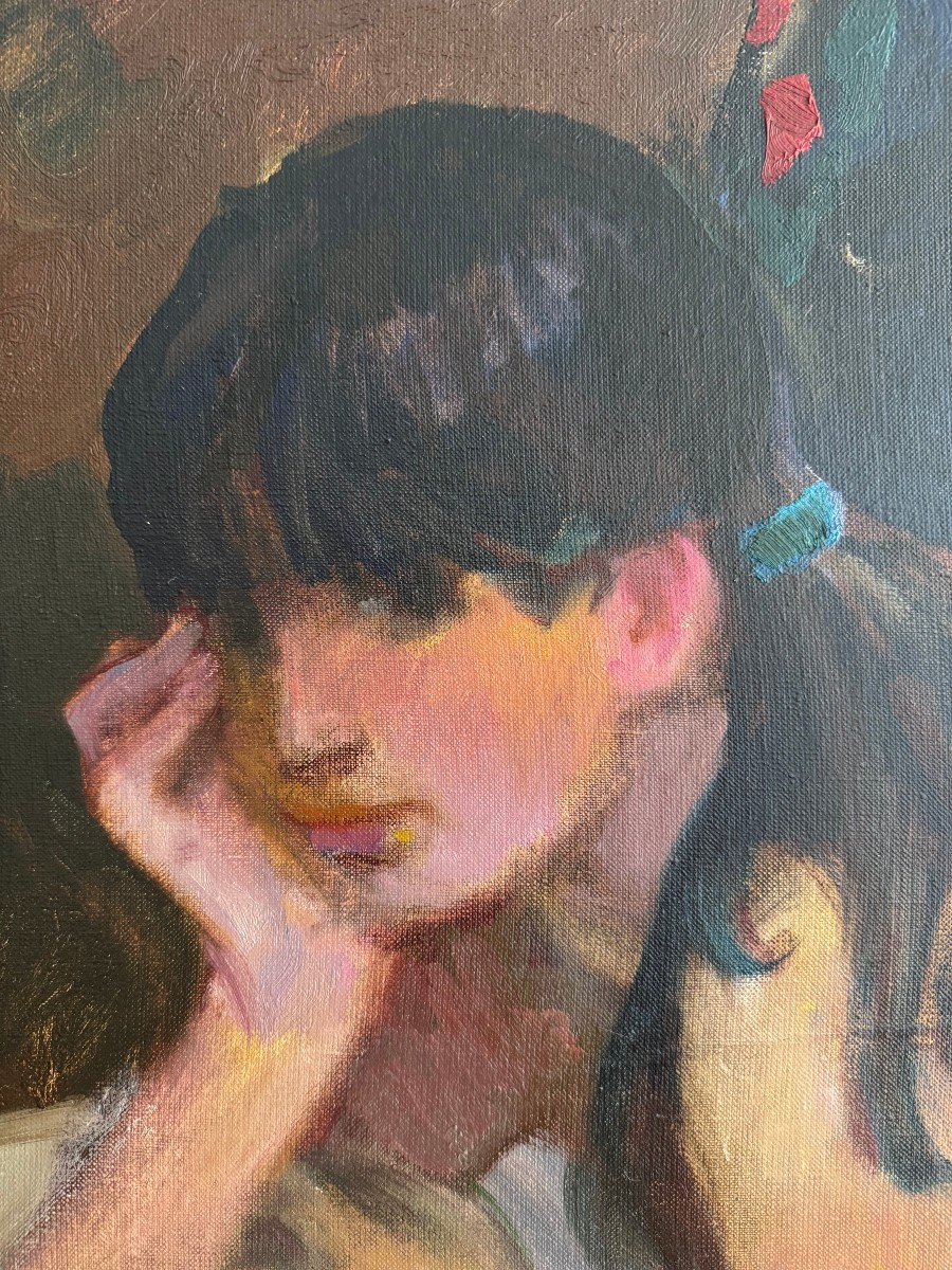 Aleksander Sedov (1928-2012) dipinto olio su tela raffigurante nudo di donna-photo-5