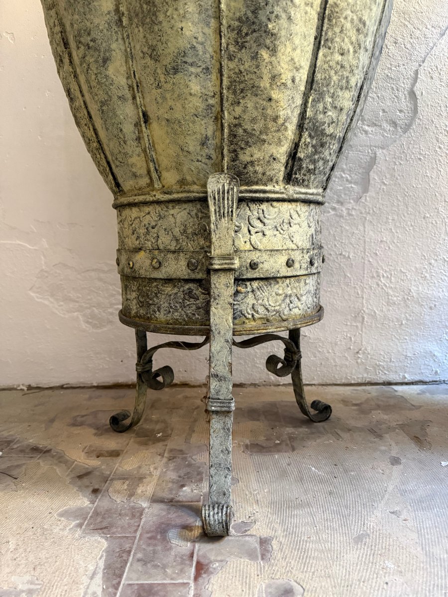 Coppia di anfore ornamentali in rame - XX secolo-photo-1