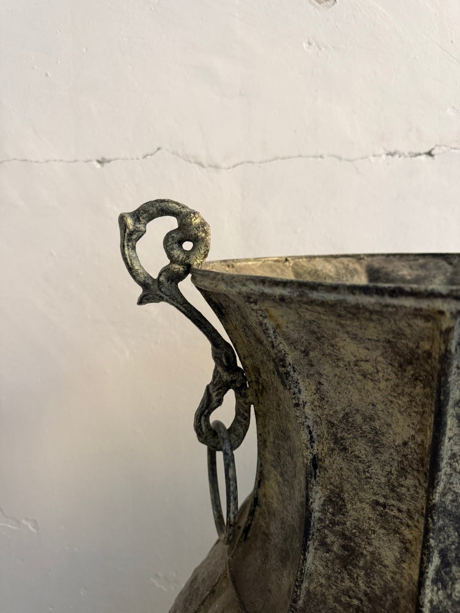 Coppia di anfore ornamentali in rame - XX secolo-photo-6