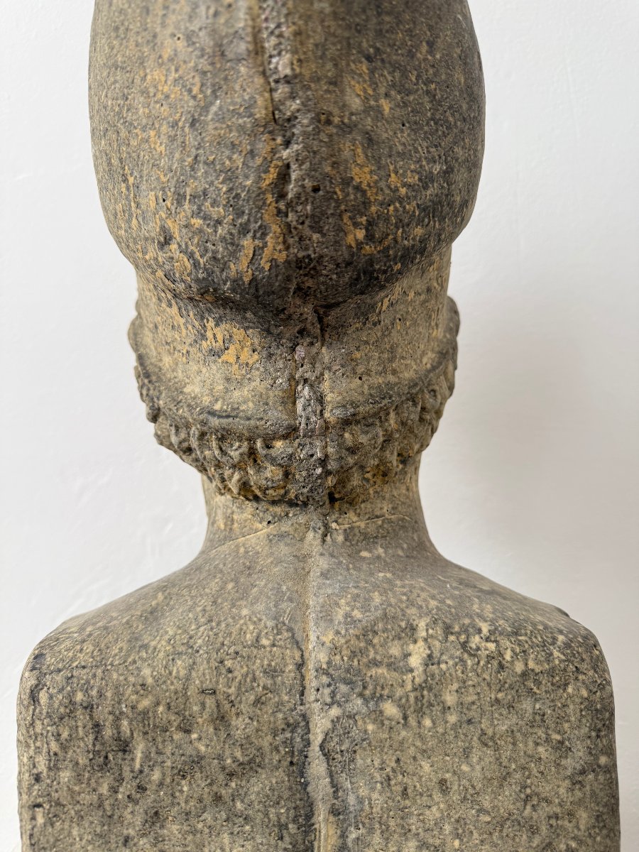 Scultura raffigurante mezzo busto di Pericle in polvere di pietra - inizio XX secolo. Italia-photo-8