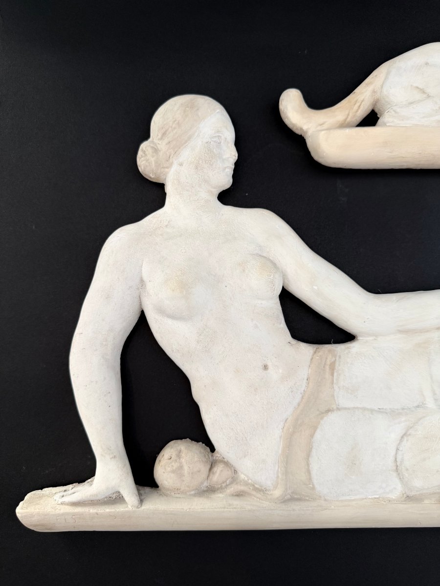 Coppia di stucchi raffiguranti figure femminili - inizi XX secolo. Italia -photo-2