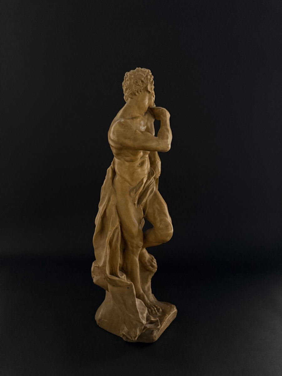 Scultura raffigurante fauno in stucco - XX secolo-photo-3
