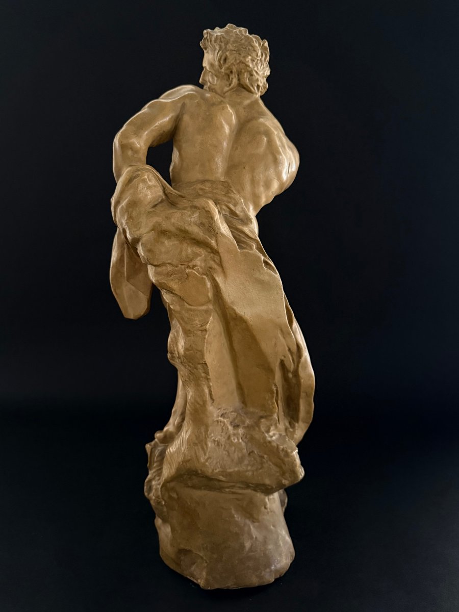 Scultura raffigurante fauno in stucco - XX secolo-photo-4