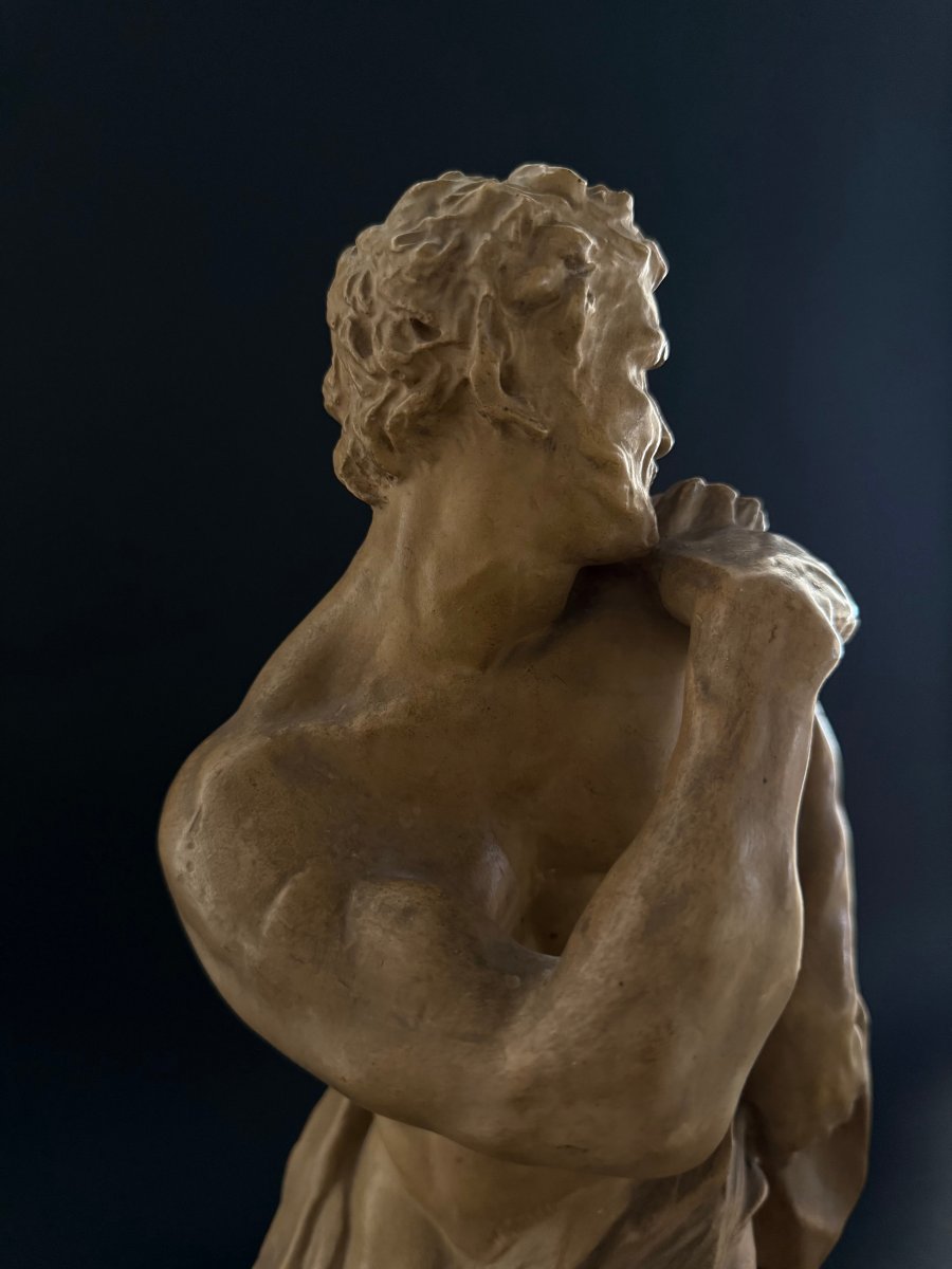 Scultura raffigurante fauno in stucco - XX secolo-photo-1