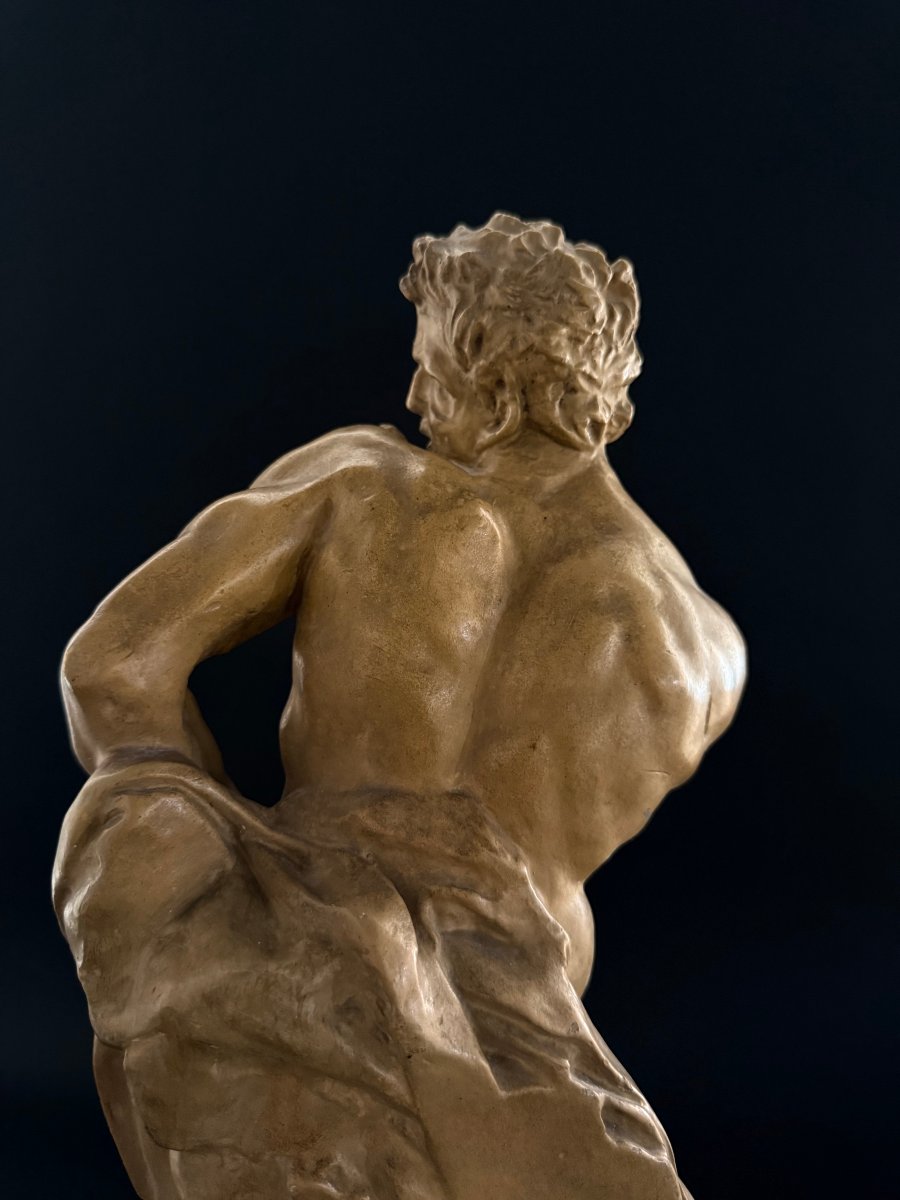 Scultura raffigurante fauno in stucco - XX secolo-photo-4