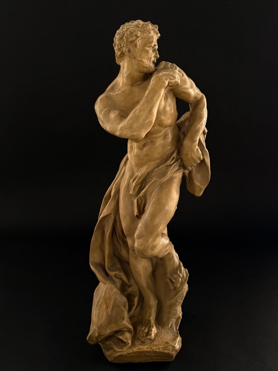 Scultura raffigurante fauno in stucco - XX secolo