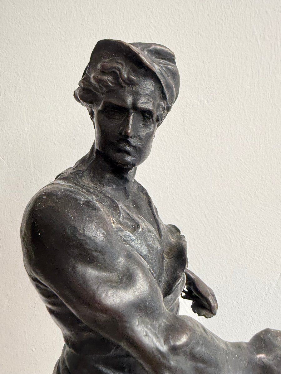 Scultura raffigurante fabbro in bronzo - XIX secolo.  Francia-photo-4