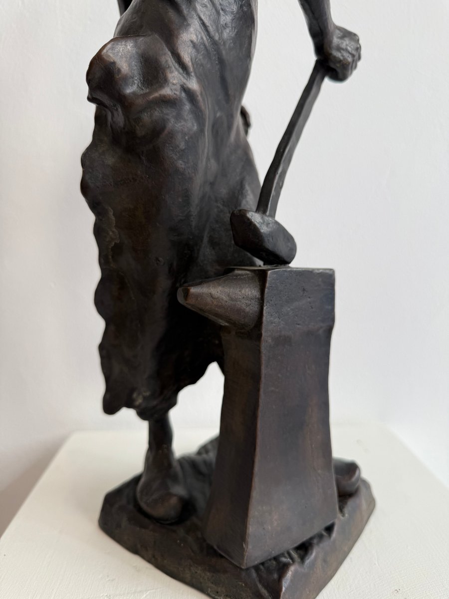 Scultura raffigurante fabbro in bronzo - XIX secolo.  Francia-photo-7