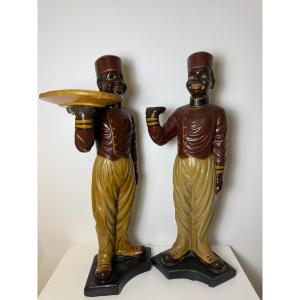 Coppia di Mori Veneziani in resina - XX secolo 