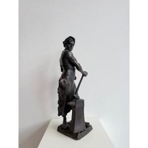Scultura raffigurante fabbro in bronzo - XIX secolo. Francia