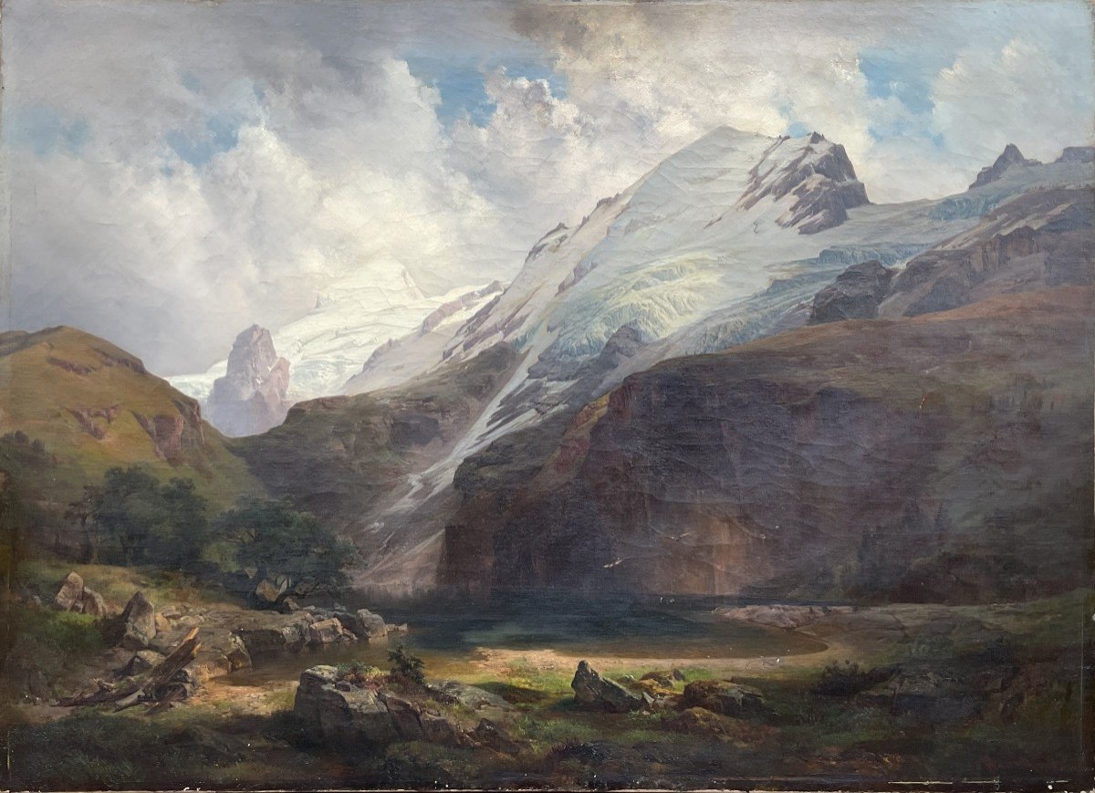 Anton Hansch, Il monte Titlis con il lago Engstlensee in Svizzera
