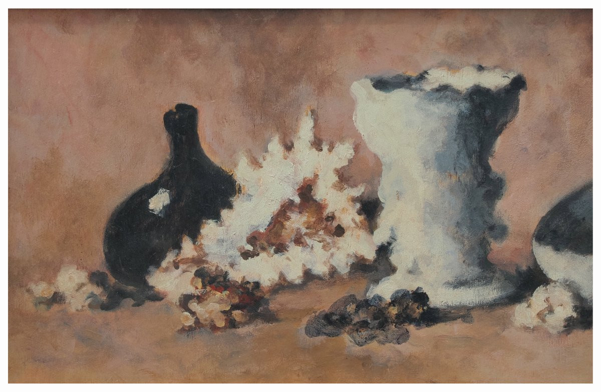 Felice Carena, Natura morta, 1959. Dipinto ad olio su tavola-photo-4