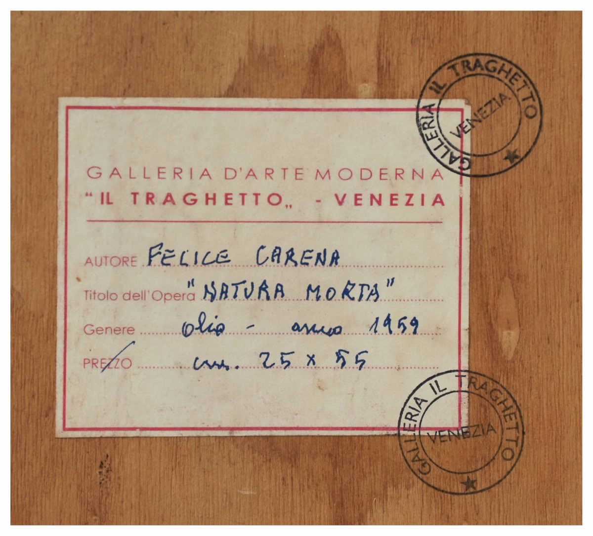 Felice Carena, Natura morta, 1959. Dipinto ad olio su tavola-photo-1