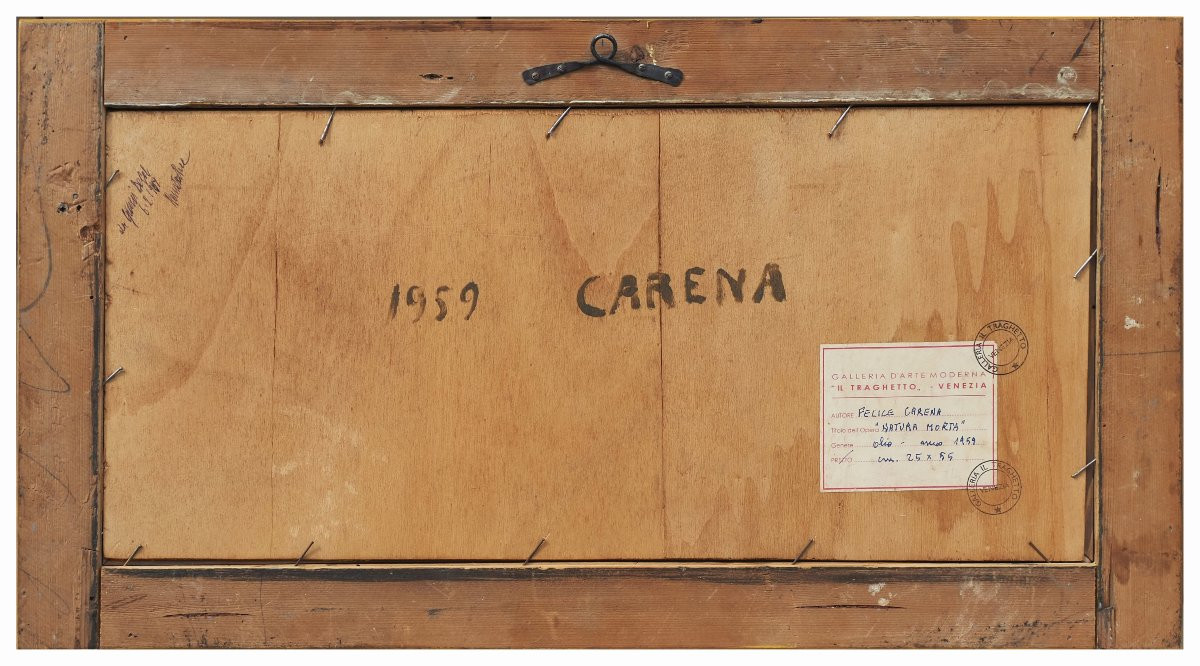 Felice Carena, Natura morta, 1959. Dipinto ad olio su tavola-photo-3