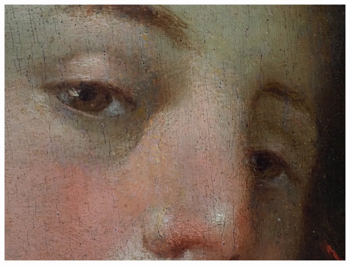 Frans Floris (cerchia), Studio per testa femminile, olio su tavola, cm. 27,xx21,5-photo-4