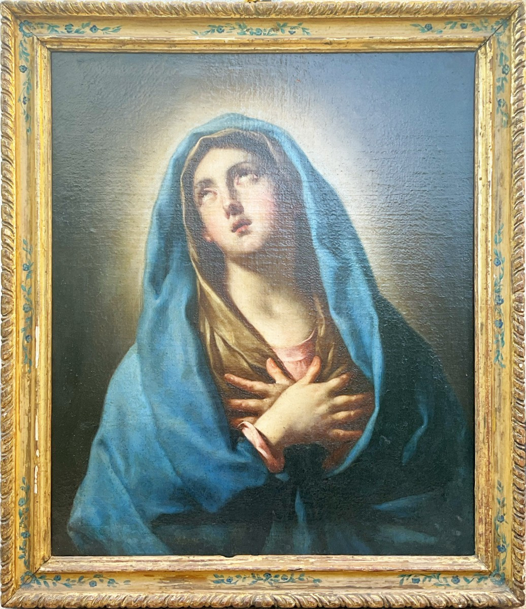 Guido Reni (seguace di), Madonna in estasi, dipinto olio su tela cm. 75x63
