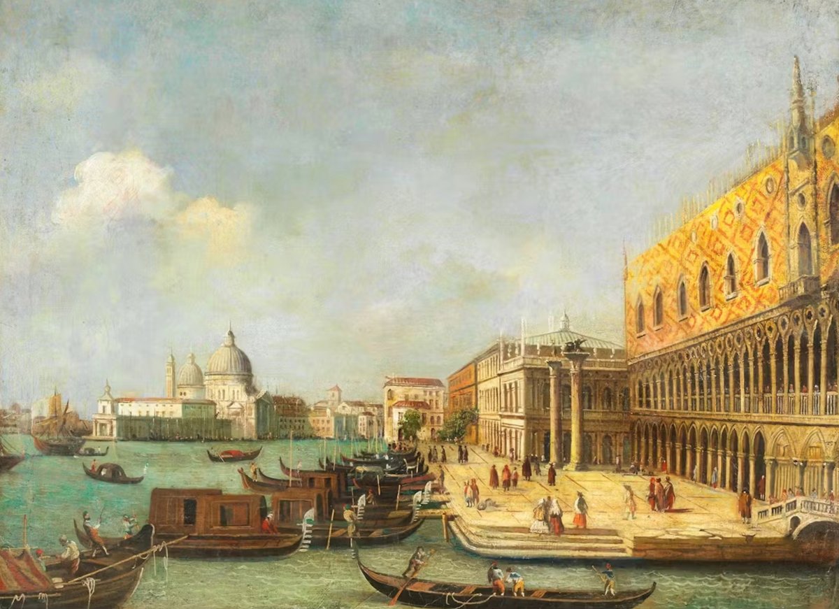 Seguace di Giovanni Antonio Canal detto Canaletto, XIX secolo, Veduta di Venezia con il Bacino-photo-2