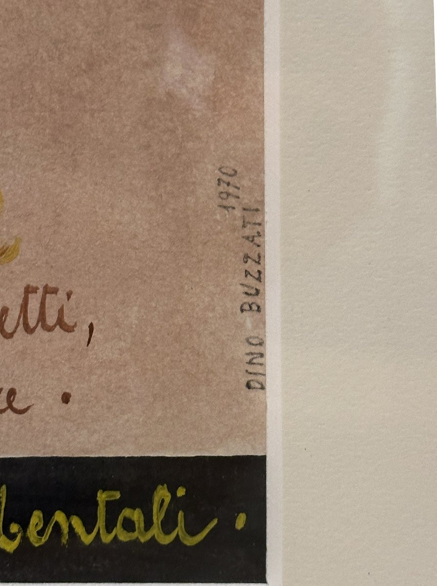 Dino Buzzati, L’Angelo da Polpet disturbato dalle Formiche Mentali, 1970, disegno-photo-2