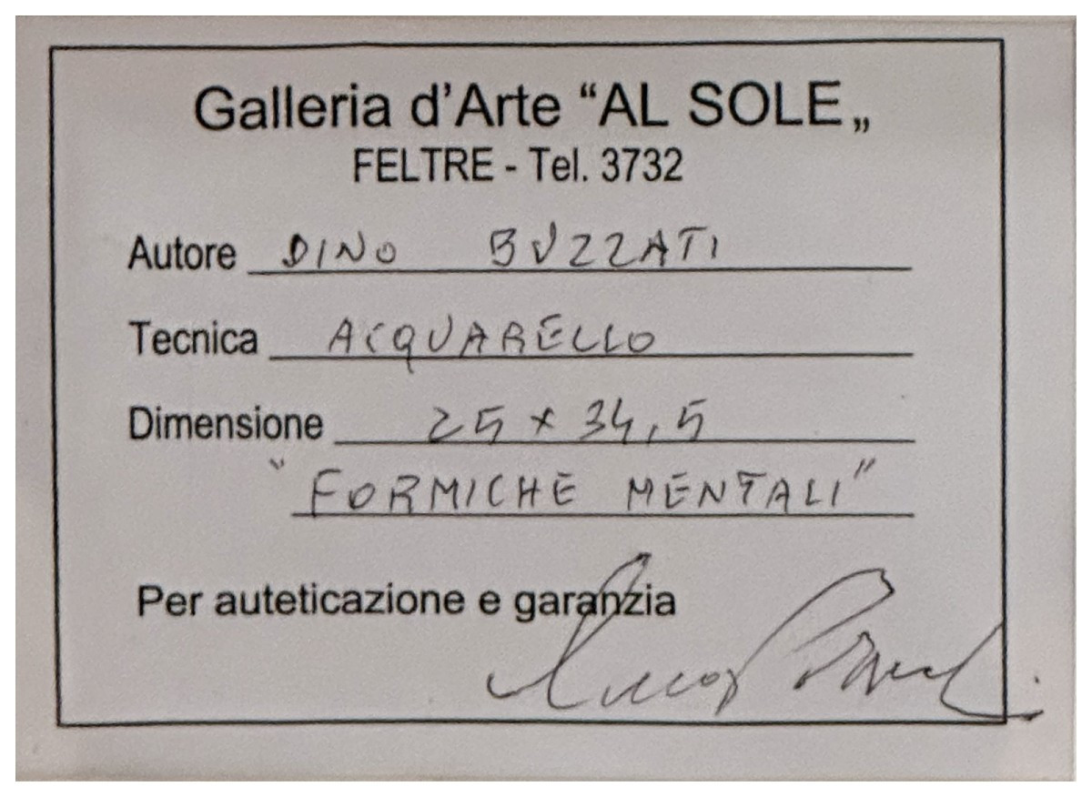 Dino Buzzati, L’Angelo da Polpet disturbato dalle Formiche Mentali, 1970, disegno-photo-1