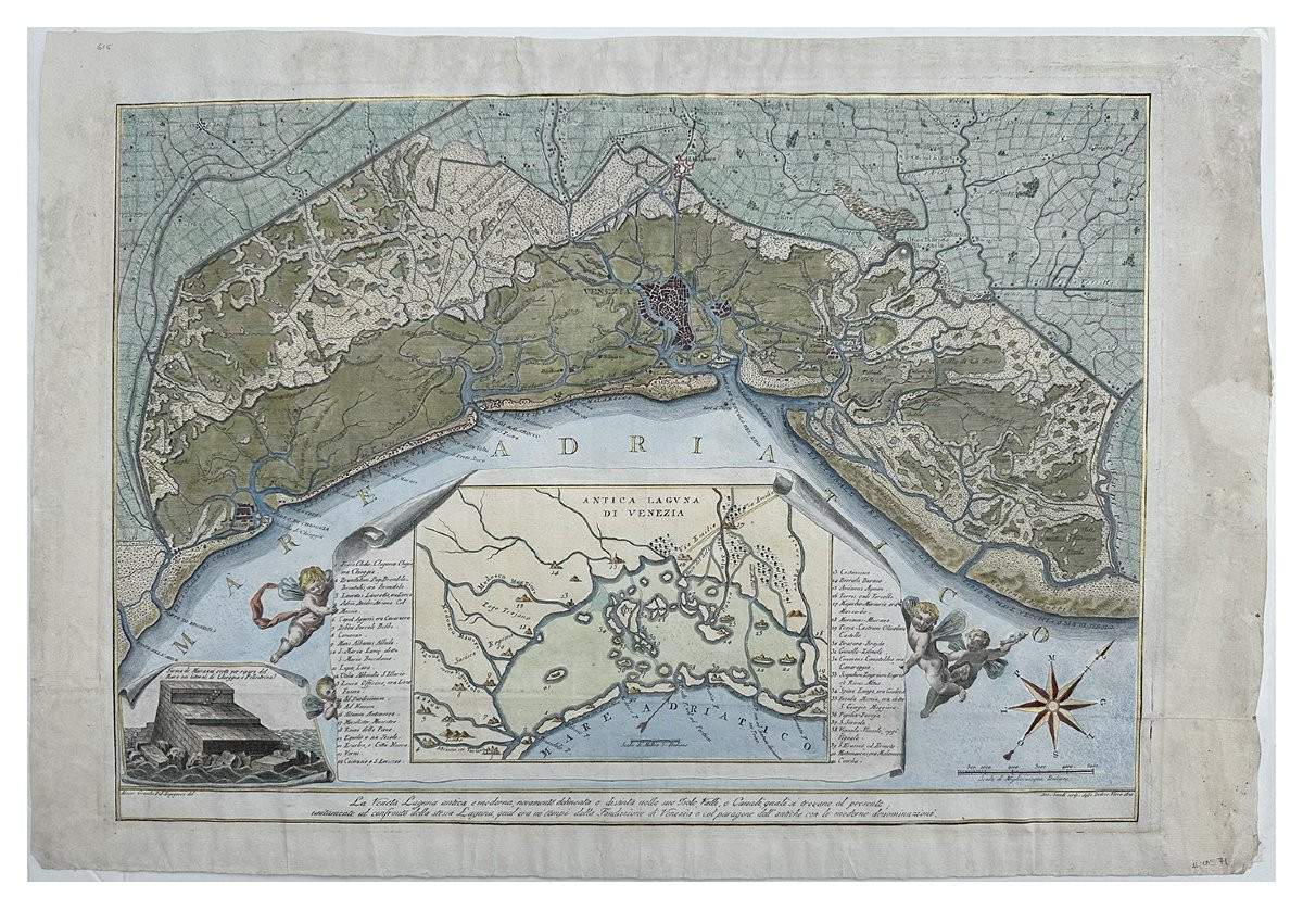 Antonio Sandi, La Veneta Laguna Antica e Moderna, incisione su rame cm. 47x64,5-photo-2