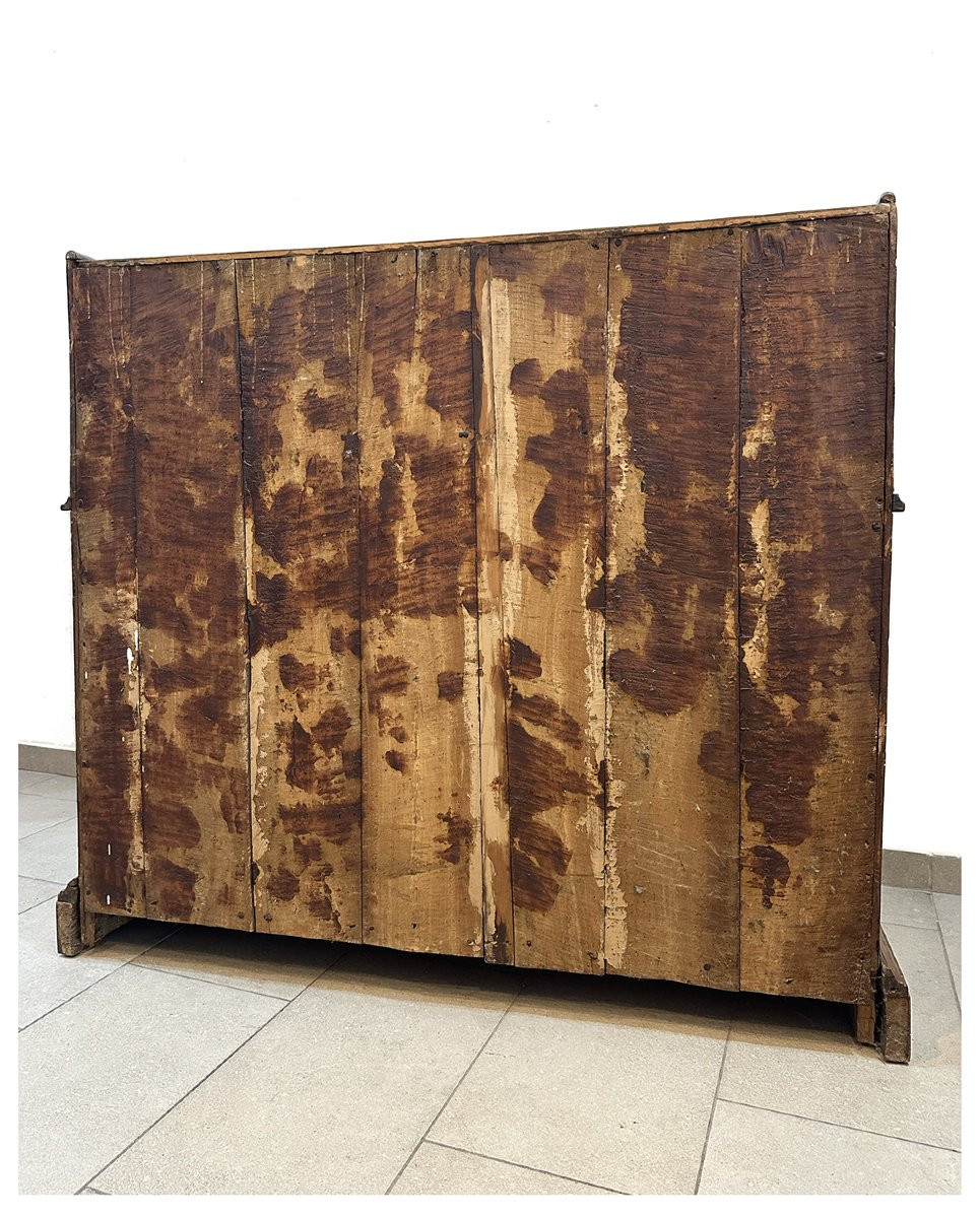 Cassettone a ribalta in noce e radica di noce. Veneto, XVIII secolo-photo-5