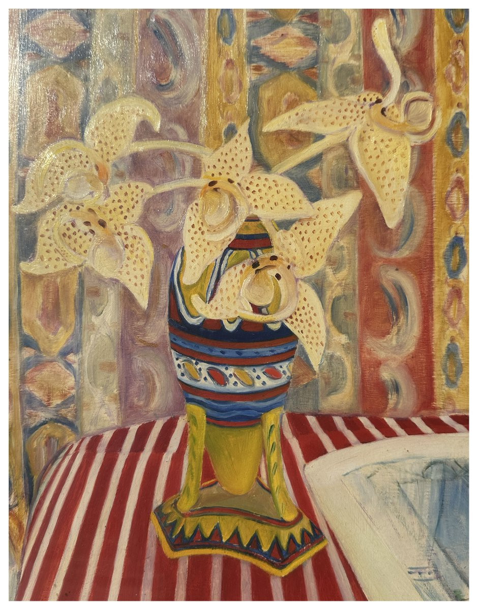 Antonio Fasan, Omaggio a Matisse, olio su tavola cm. 67x53-photo-3