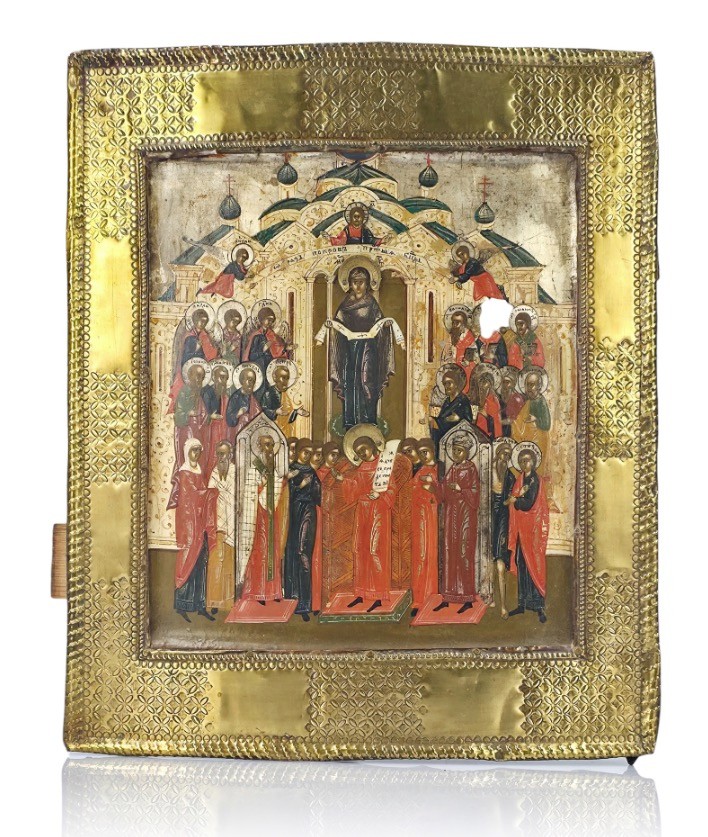 Apparizione della Madre di Dio di Pokrov – Icona Russa del XIX Secolo